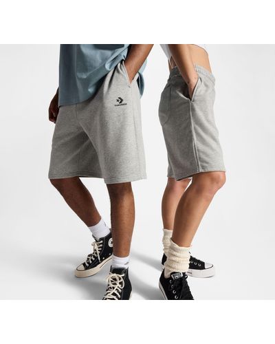 Converse Go-To Embroidered Star Chevron Standard Fit Fleece Short Grey - Grau