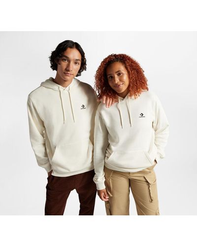 Converse Go-To Embroidered Star Chevron Standard Fit Fleece Hoodie - Neutre