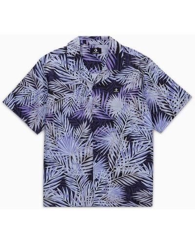 Converse Plant Print Resort Shirt - Blue