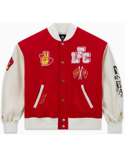 Converse X Lfc Woven Varsity Jacket - Red