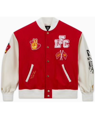 Converse X Lfc Woven Varsity Jacket - Rot