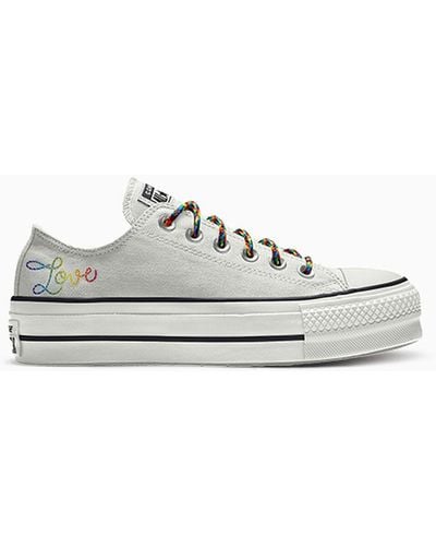 Converse Custom Chuck Taylor All Star Lift Platform Pride By You - White
