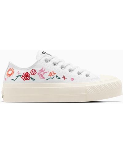 Converse Chuck Taylor All Star Lift Platform Summer Embroidery - White