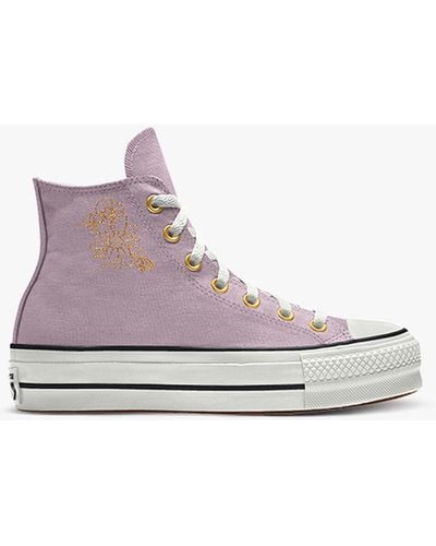 Converse Custom Chuck Taylor All Star Lift Platform Embroidery By You - Purple