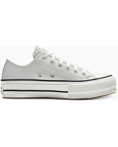 Converse Custom Chuck Taylor All Star Lift Platform Leather By You - White
