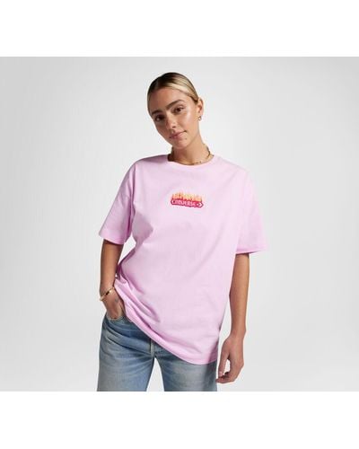 Converse Flaming Logo Oversized T-Shirt - Violet