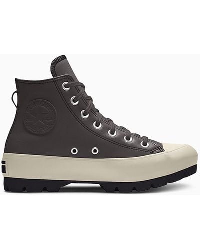 Converse Custom Chuck Taylor All Star Lugged Platform Leather By You - Black