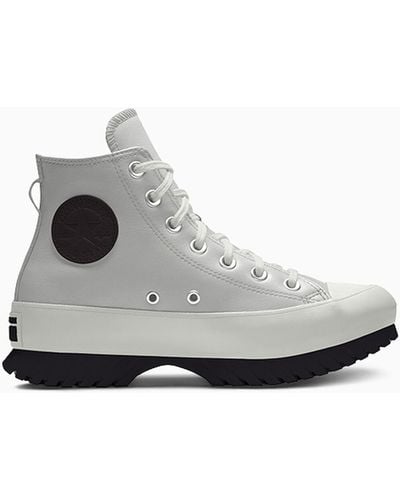 Converse Custom Chuck Taylor All Star Lugged Platform Leather By You - Grey