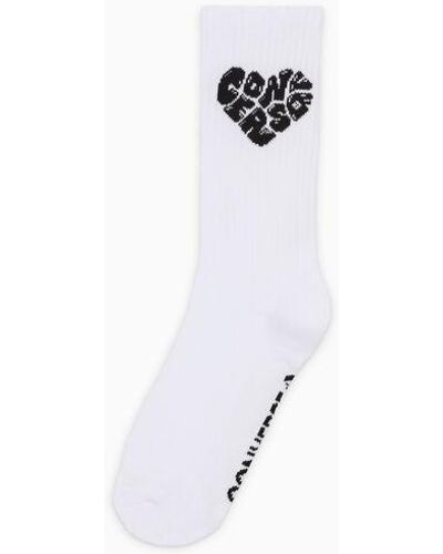 Converse Heart Logo Crew Socks - Blanc