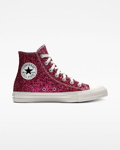 Converse Custom chuck taylor glitter by you - Rot