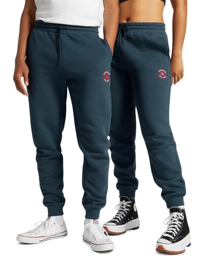 Converse Go-to All Star Patch Standard-fit Fleece Sweatpants - Blue