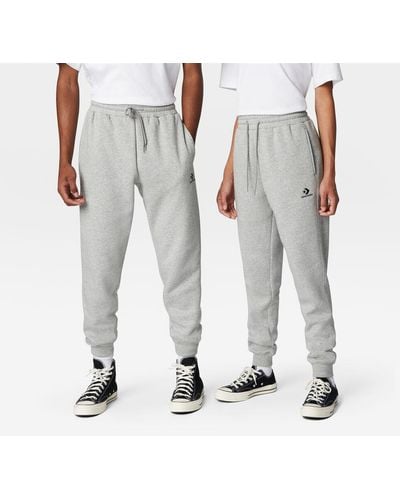 Converse Go-to Embroidered Star Chevron Standard-fit Fleece Sweatpant - Grey