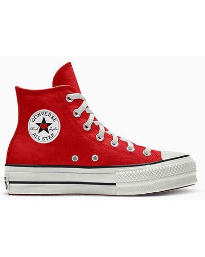 Converse Custom chuck taylor all star lift platform canvas by you - Rot