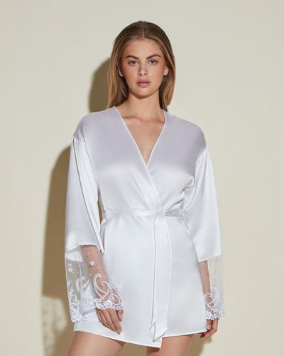 Cosabella Silk Robe - White