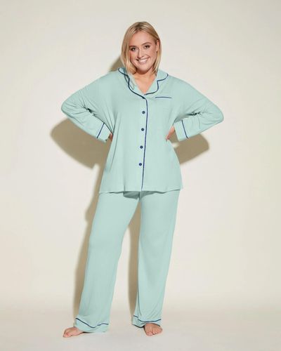 Cosabella Long Sleeve Top & Pant Pyjama Set - Blue