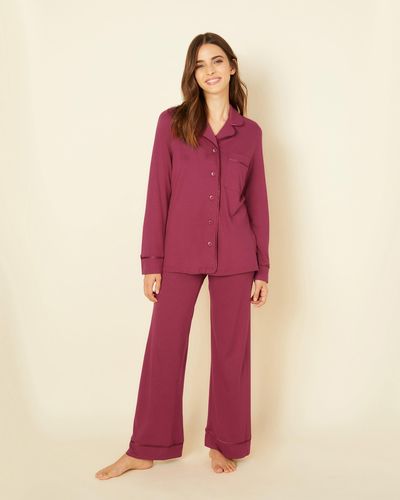 Cosabella Petite Long Sleeve Top & Pant Pyjama Set - Red