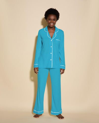 Cosabella Long Sleeve Top & Pant Pyjama Set - Blue