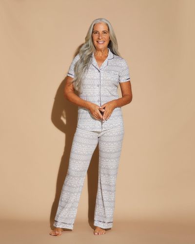 Cosabella Short Sleeve Top & Pant Pyjama Set - Grey
