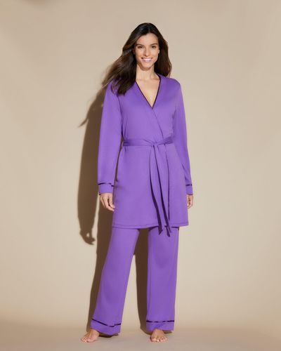 Cosabella 3 Piece Pyjama Set With Robe - Purple