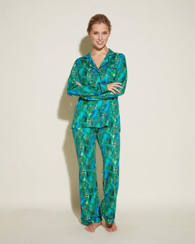 Cosabella Long Sleeve Top & Pant Pyjama Set - Green