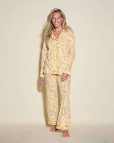 Cosabella Long Sleeve Top & Pant Pyjama Set - Natural