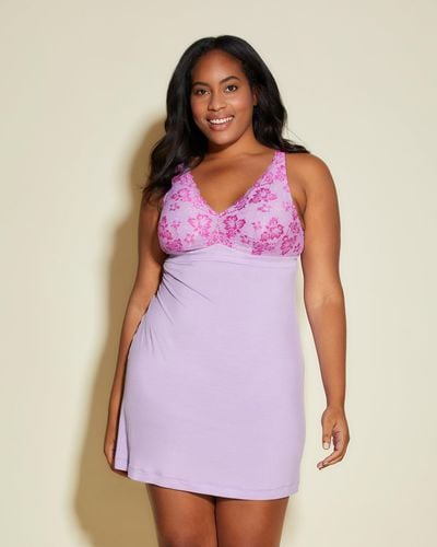 Cosabella Extended Chemise - Purple