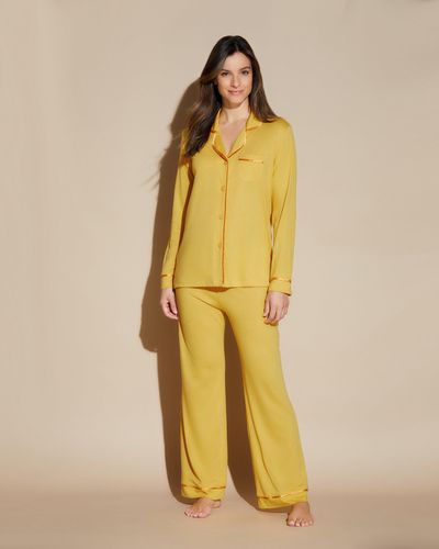 Cosabella Long Sleeve Top & Pant Pyjama Set - Yellow