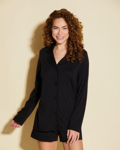 Cosabella Long Sleeve Top & Boxer Pyjama Set - Black