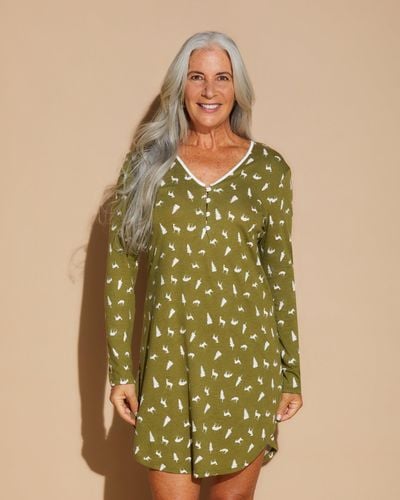 Cosabella Long Sleeve Sleepshirt - Green