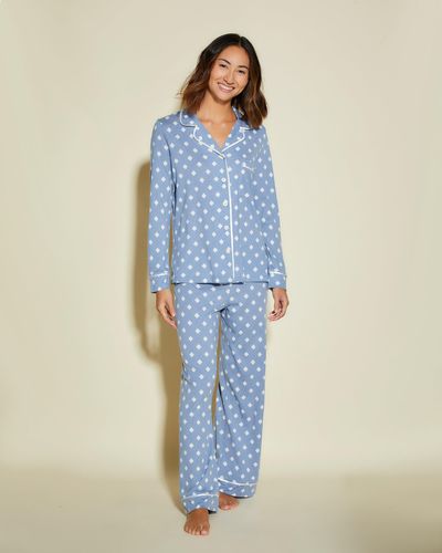 Cosabella Petite Long Sleeve Top & Pant Pyjama Set - Blue