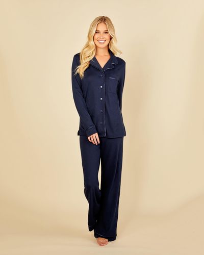 Cosabella Relaxed Long Sleeve Top & Pant - Blue