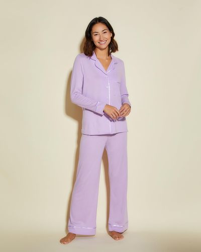 Cosabella Petite Long Sleeve Top & Pant Pyjama Set - Purple