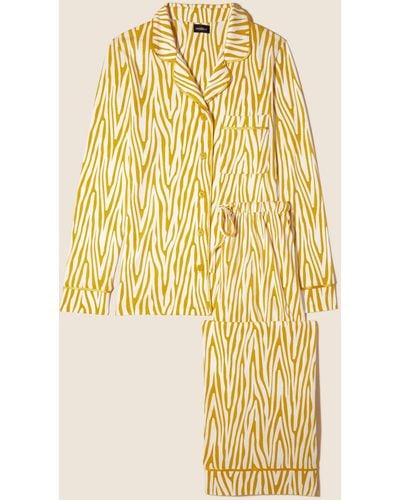 Cosabella Petite Long Sleeve Top & Pant Pyjama Set - Yellow