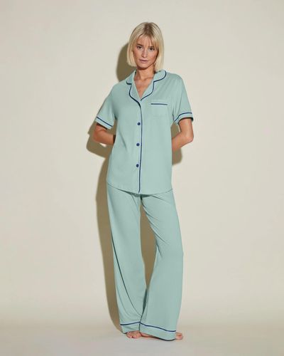 Cosabella Short Sleeve Top & Pant Pyjama Set - Green