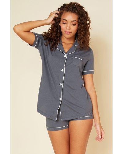 Cosabella Short Sleeve Top & Boxer Pyjama Set - Grey