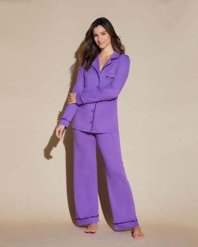 Cosabella Relaxed Long Sleeve Top & Pant - Purple