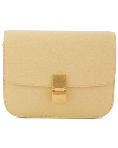 Celine Medium Classic Bag In Calfskin Liégé In Sand - Natural