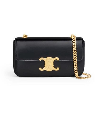 Celine Chain Shoulder Bag Triomphe - Black