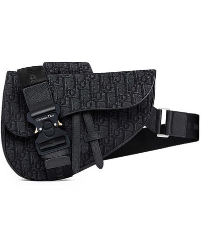 Dior Saddle Bag In Black Oblique Jacquard