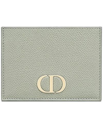 Dior 30 Montaigne Card Holder Grey Grained Calfskin