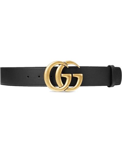 Gucci Wide Smooth Leather Belt With Double G Buckle - Multicolour