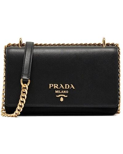 Prada Pattina Shoulder Bag Shoulder Bag One-size Leather - Black
