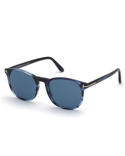 Tom Ford Round Sunglasses Havana Ansel Ft0858 - Blue