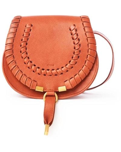 Chloé Marcie Saddle Bag Shoulder Bag - Orange