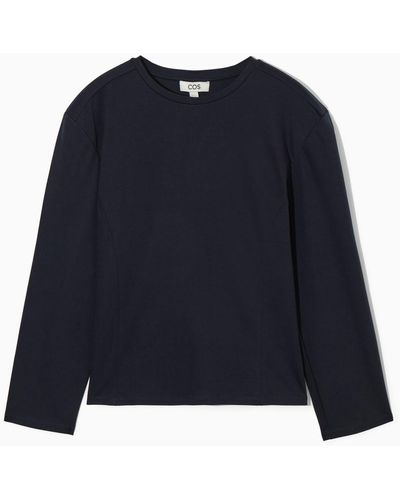 COS Waisted Long-sleeved Top - Blue