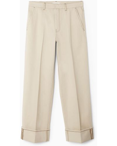 COS Turn-up Denim Trousers - Natural