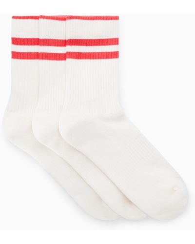 COS 3-pack Ribbed Sports Socks - White