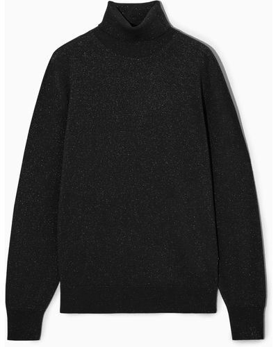 COS Merino Wool Roll-neck Jumper - Black