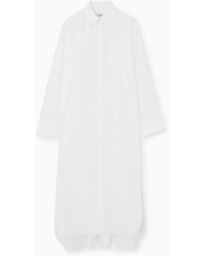 COS Collared Midi Shirt Dress - White