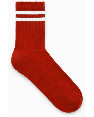 COS Striped Sports Socks - Red